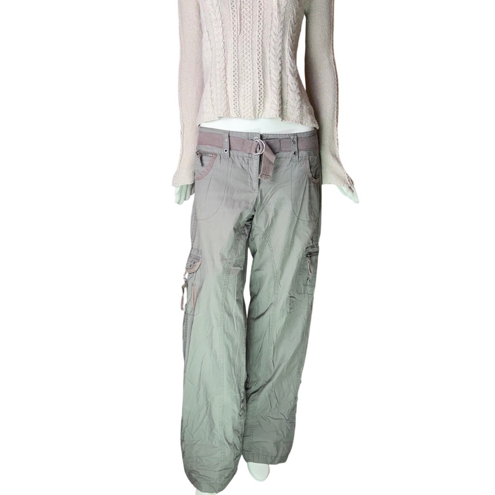 Vintage Y2K Dalia Collection Cargo Pants Utility Pockets Olive Green Gorpcore 10
